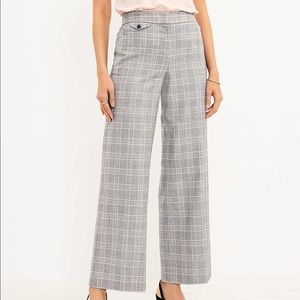 LOFT Curvy Button Pocket Trouser Pants in Plaid